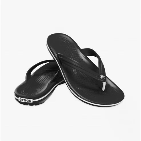 Sandalia Crocs Crocband Flip Unisex Negro Blanco Liviana Verano