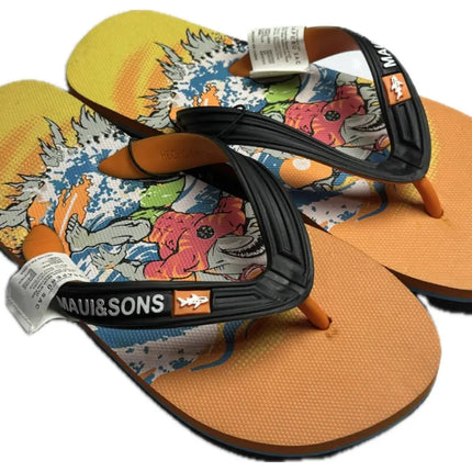 HAWAIANAS NIÑO MAUI AND SONS FULL PRINT NARANJO