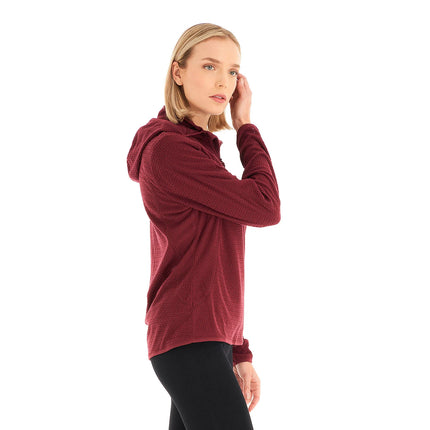 Poleron Mujer Jacaranda Nano-F 1/4 Zip Hoody Frambuesa Lippi