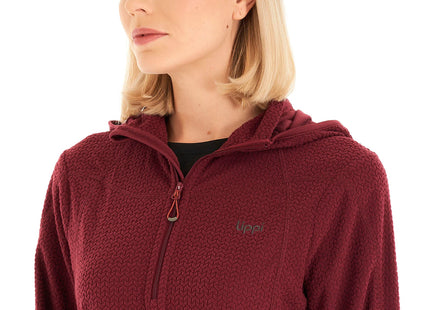 Poleron Mujer Jacaranda Nano-F 1/4 Zip Hoody Frambuesa Lippi