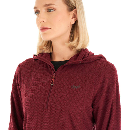 Poleron Mujer Jacaranda Nano-F 1/4 Zip Hoody Frambuesa Lippi