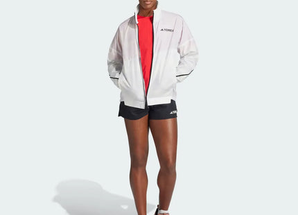 Cortaviento Adidas Terrex MT Mujer Blanco Dash Grey Reciclado UPF