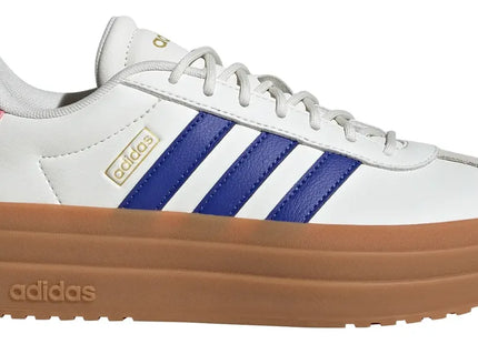 Zapatilla Adidas Blanca Plataforma Líneas Azules Court Bold
