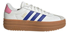 Zapatilla Adidas Blanca Plataforma Líneas Azules Court Bold