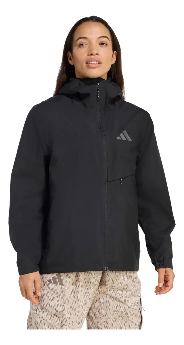 Chaqueta Adidas Terrex MT 2L Rain Mujer Negro Climaproof Impermeable