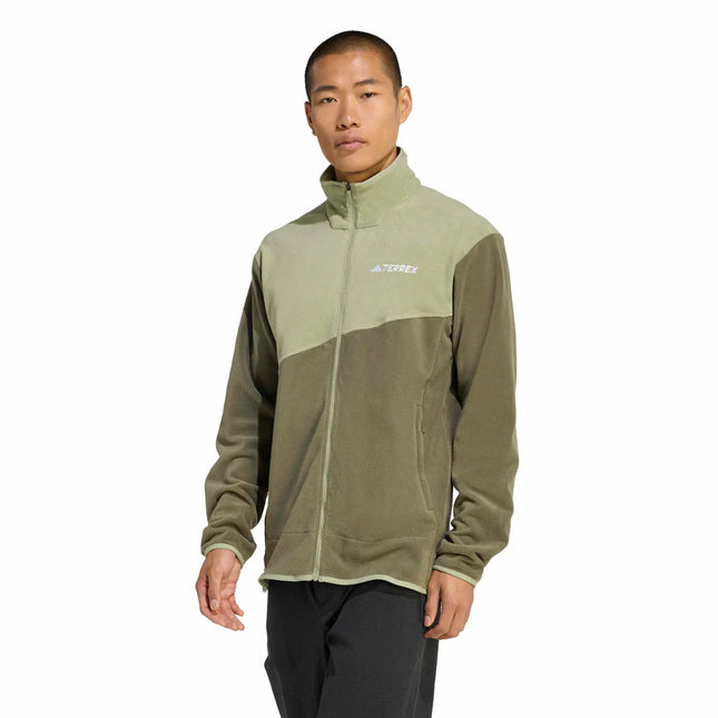 Polar Adidas Terrex MT Full Zip Hombre Verde Oliva Fleece Reciclado