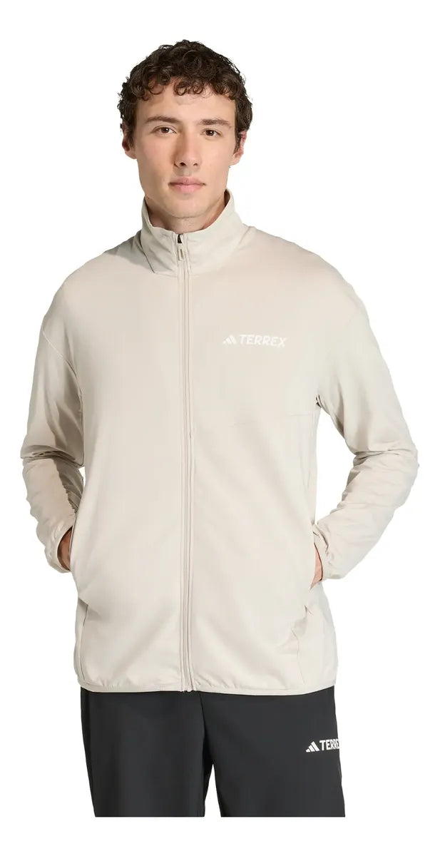 Polar Adidas Terrex Multi Fleece Hombre Beige CLIMAWARM Full Zip
