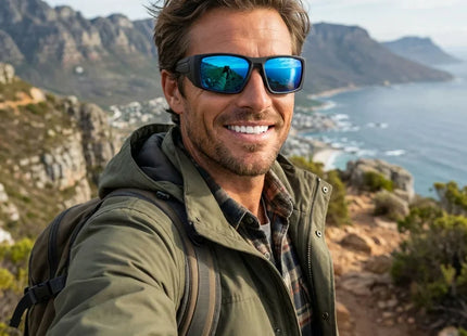 Lentes de Sol Polarizados Bonoboss Salmon Seeker Celeste Deportivo
