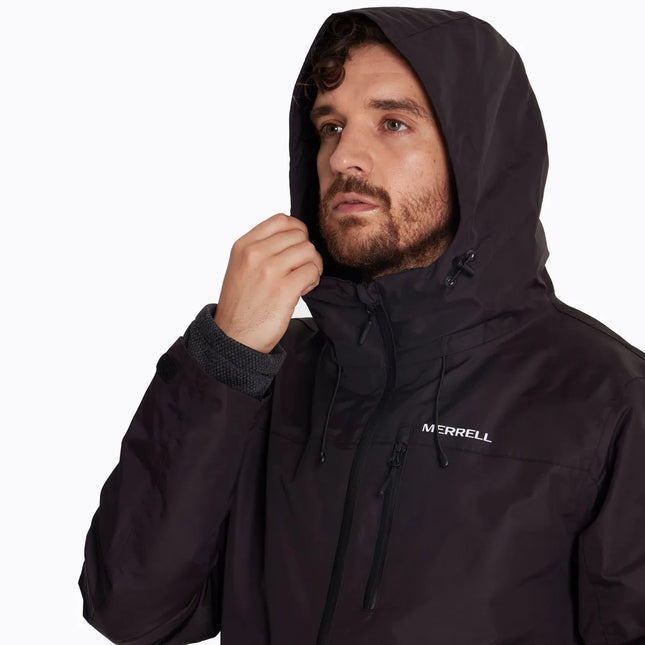 Parka Merrell 3 en 1 Hombre Negro Impermeable 5K Polar