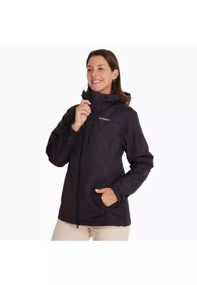 Parka Merrell 3 en 1 Mujer Negro Impermeable 5K Polar