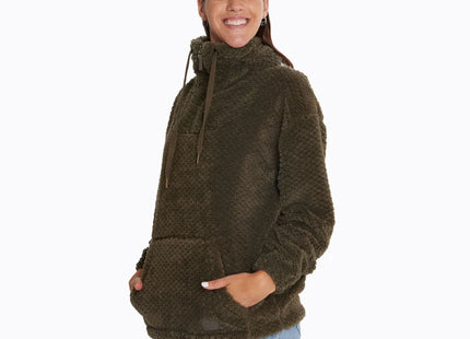 Polar Merrell Shaggy Half Mujer Verde Oliva Peludito 1/4 Zip