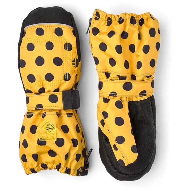 Mitón Hestra Baby Zip Long Bebé Amarillo Mostaza Nieve