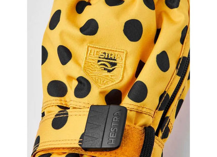 Mitón Hestra Baby Zip Long Bebé Amarillo Mostaza Nieve
