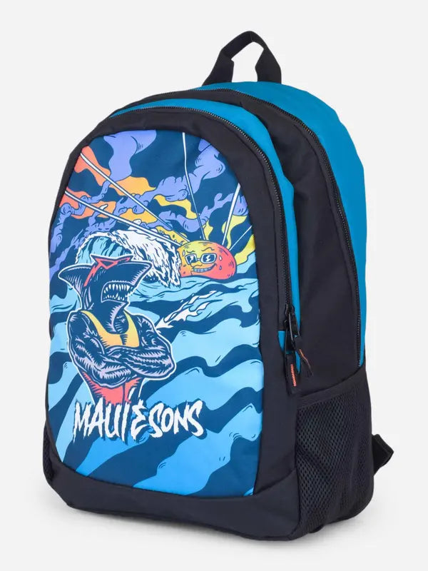 Mochila Maui And Sons Full Print Navy Azul/Negro 22L