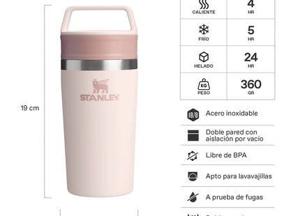 Mug Stanley Café To Go 350ml Rosa Palo Acero Inoxidable