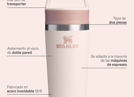 Mug Stanley Café To Go 350ml Rosa Palo Acero Inoxidable