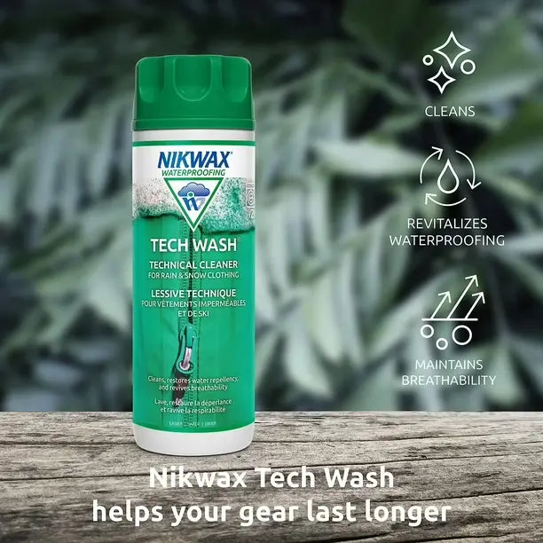 Nikwax Tech Wash Limpiador Ropa Técnica 300ml DWR GORE-TEX