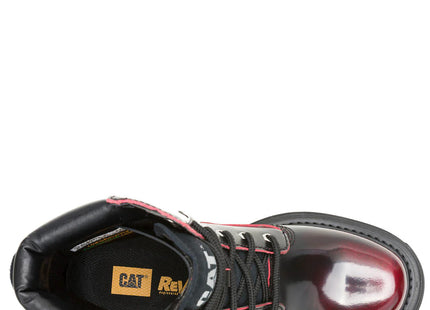Botín Casual Cuero Mujer Bolder Zip Burdeo Cat