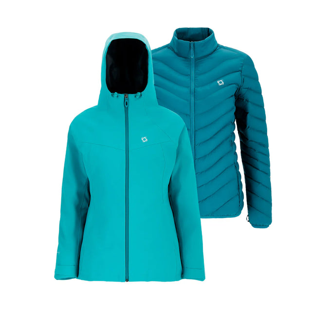 Parka Doite Skada 3 en 1 Mujer Teal Technoactive 10K Sorona