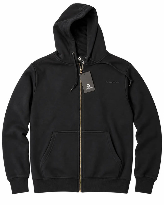 Polerón Converse Star Chevron Full Zip Hombre Negro Algodón