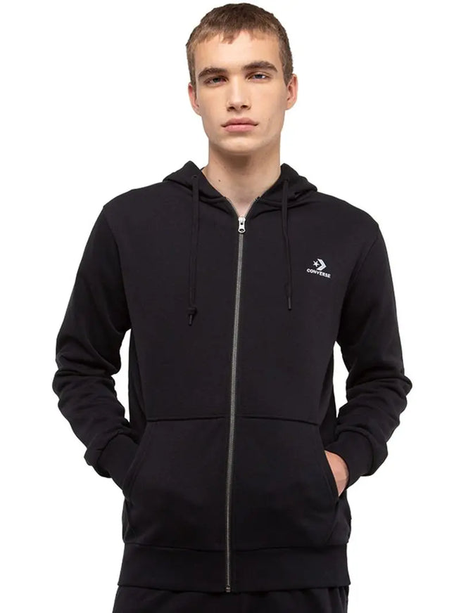 Polerón Converse Star Chevron Full Zip Hombre Negro Algodón