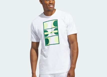 Polera Hombre Adidas Blanca Estampado Verde