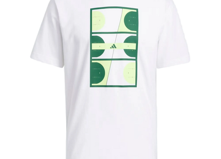 Polera Hombre Adidas Blanca Estampado Verde