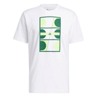Polera Hombre Adidas Blanca Estampado Verde