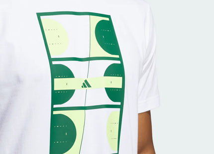 Polera Hombre Adidas Blanca Estampado Verde
