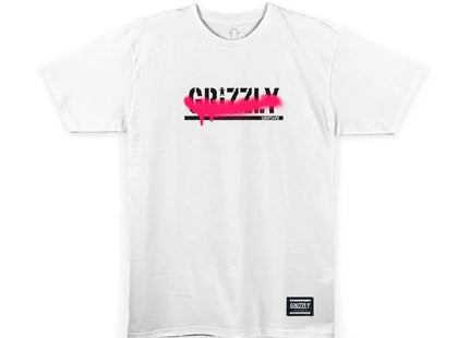 Polera Grizzly Crossed Out Hombre Blanco Skate Algodón
