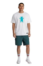 Polera Grizzly OG Bear Hombre Blanco Celeste Skate Algodón