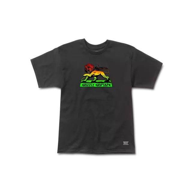 Polera Grizzly Praise Due Hombre Negro Amarillo Skate Algodón