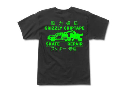 Polera Grizzly Tow Zone Hombre Negro Skate Repair Algodón