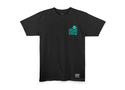 Polera Grizzly Wavy Hombre Negro 100% Algodón Skate