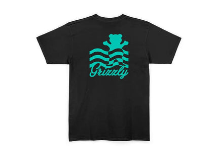 Polera Grizzly Wavy Hombre Negro 100% Algodón Skate