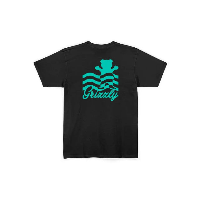 Polera Grizzly Wavy Hombre Negro 100% Algodón Skate