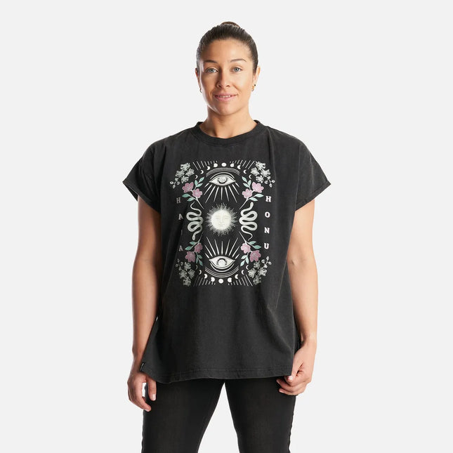 POLERA MUJER HAKA HONU GARZA NEGRA