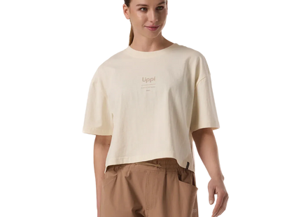 Lippi Polera Mujer Boulder Crop T-Shirt Crema