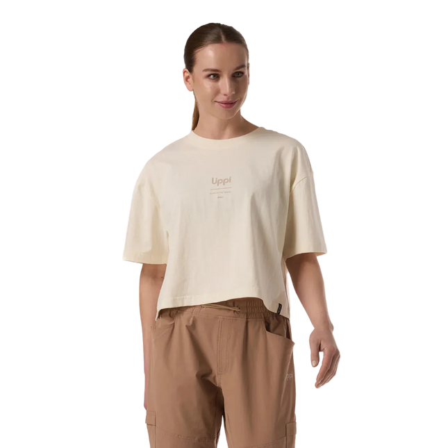 Lippi Polera Mujer Boulder Crop T-Shirt Crema