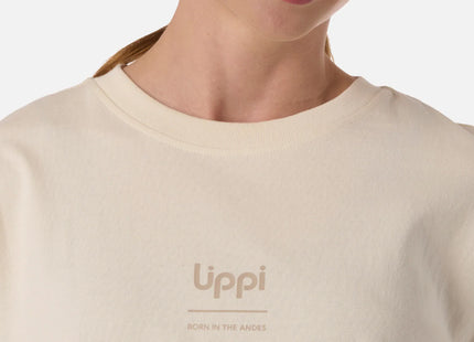 Lippi Polera Mujer Boulder Crop T-Shirt Crema