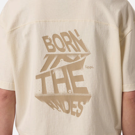 Lippi Polera Mujer Boulder Crop T-Shirt Crema