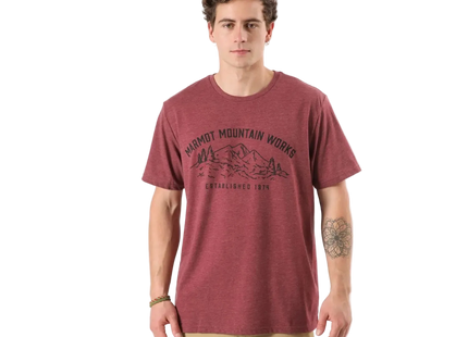 Polera Hombre Marmot Mountain Works Tee Burdeo Heather