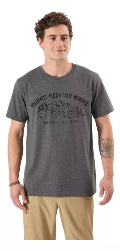 POLERA HOMBRE MARMOT MOUNTAIN WORKS TEE CHARCOAL HEATHER