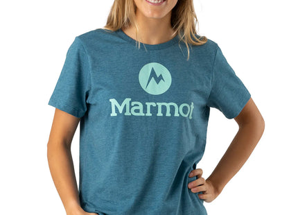 POLERA MUJER MARMOT CIRCLE LOGO TEE BLUE STEEL