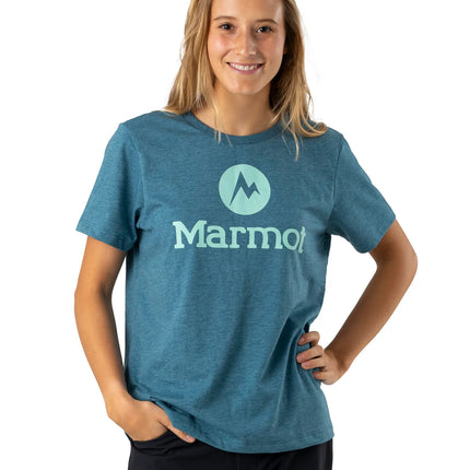 POLERA MUJER MARMOT CIRCLE LOGO TEE BLUE STEEL