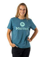 POLERA MUJER MARMOT CIRCLE LOGO TEE BLUE STEEL