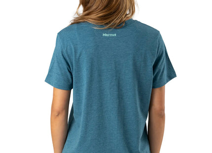 POLERA MUJER MARMOT CIRCLE LOGO TEE BLUE STEEL