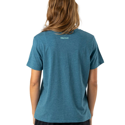 POLERA MUJER MARMOT CIRCLE LOGO TEE BLUE STEEL