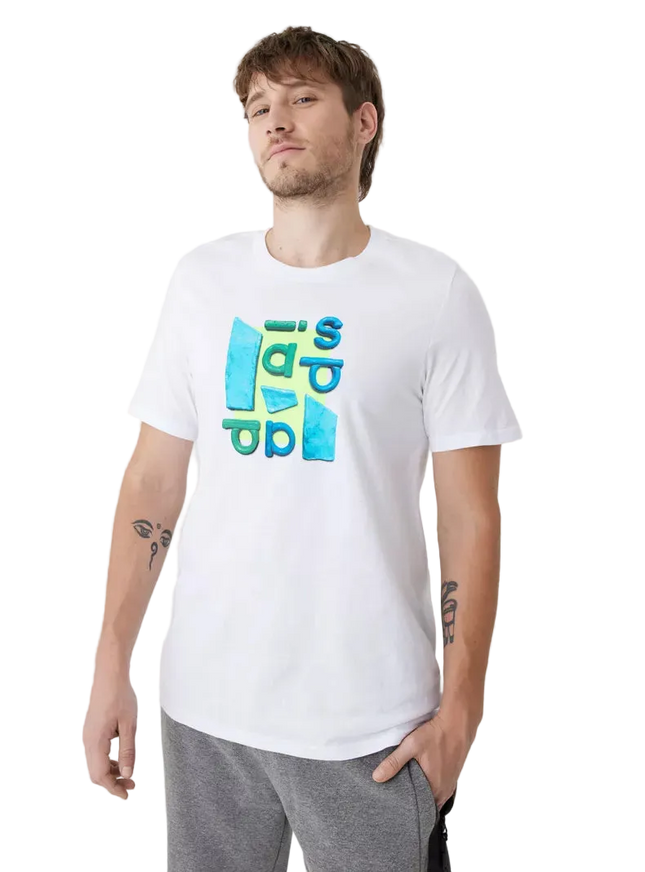POLERA ADIDAS HOMBRE BLANCA LOGO COLOR