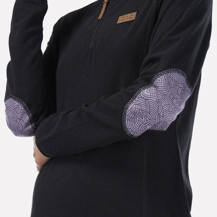 Poleron Mujer Taina Nui Negro Tribales Morado Haka Honu